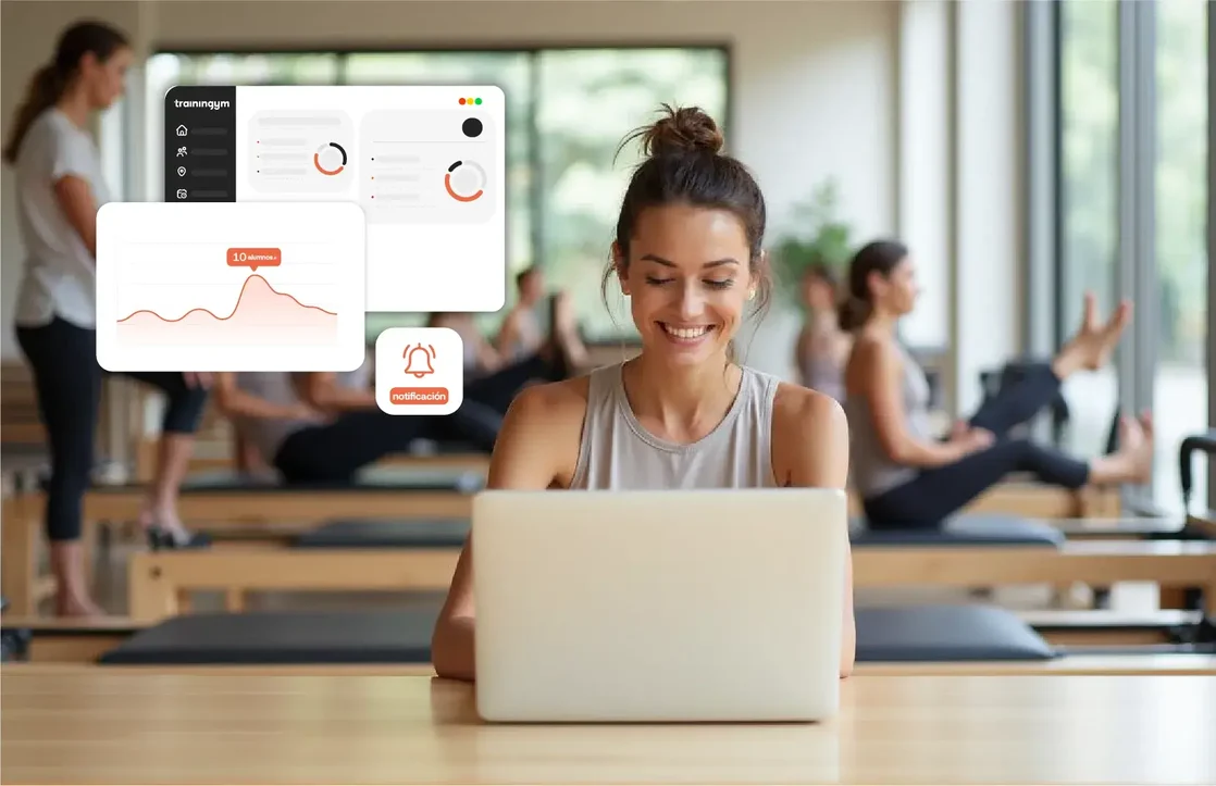 Propietaria de estudio de pilates usando Trainingym para gestionar su negocio